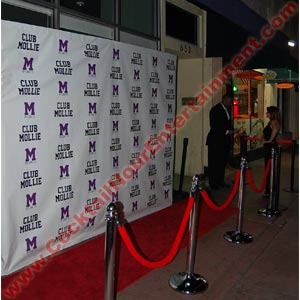red carpet photo with custom step and repeat vinyl backdrop